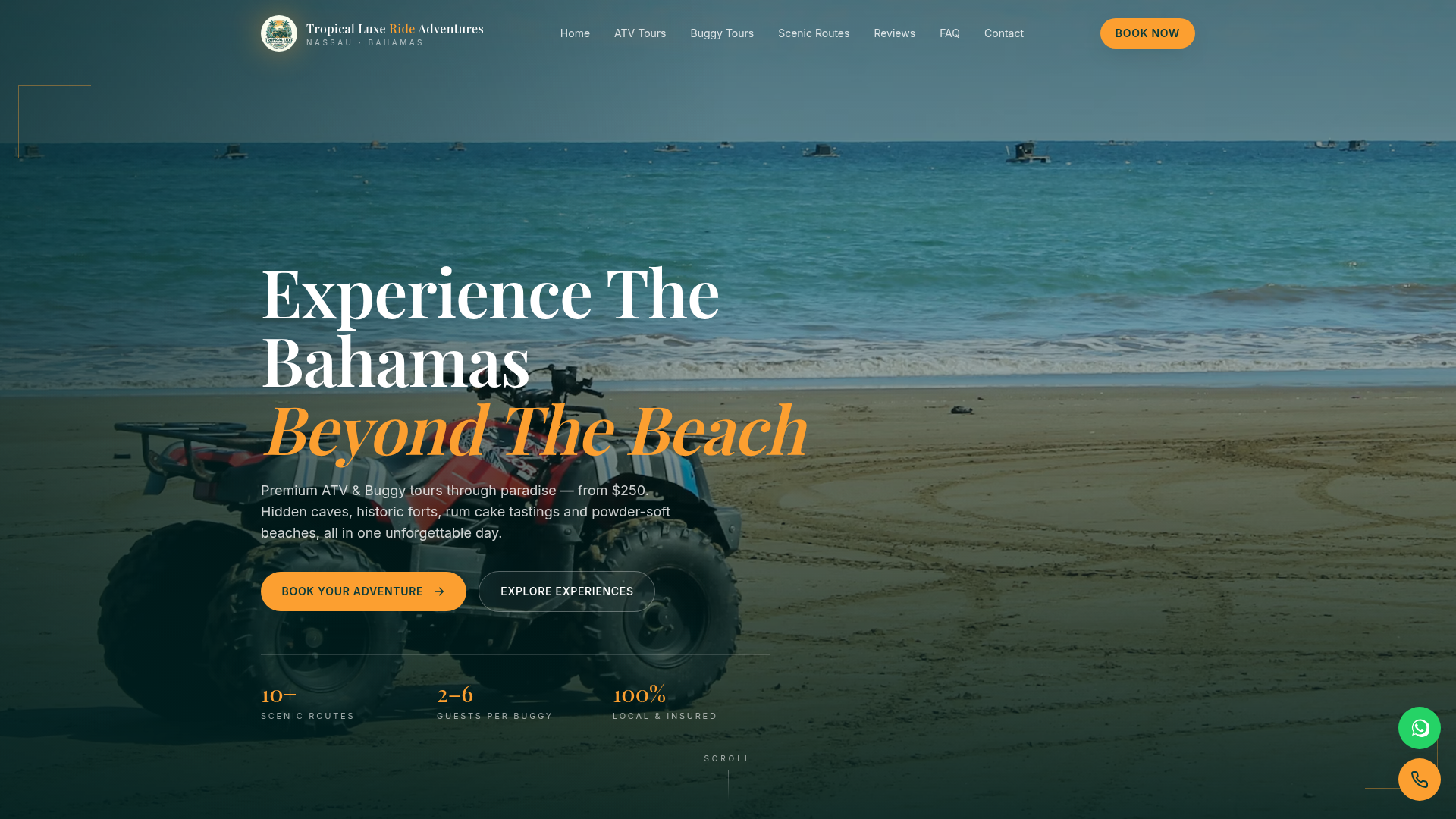 Tropical Luxe Ride Adventures website screenshot